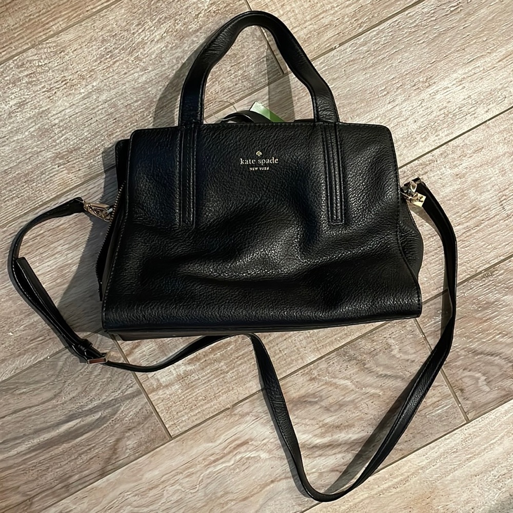 NWT Black Leather Kate Spade Bag